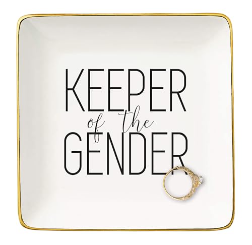 First Mother's Day Gift for New Mother,Baby Gift Shower Gender Reveal Celebration Party Supplies-Present for Keeper of the Gender-New Mom-First Time Mom,Jewelry Tray Trinket Holder Ring Dish