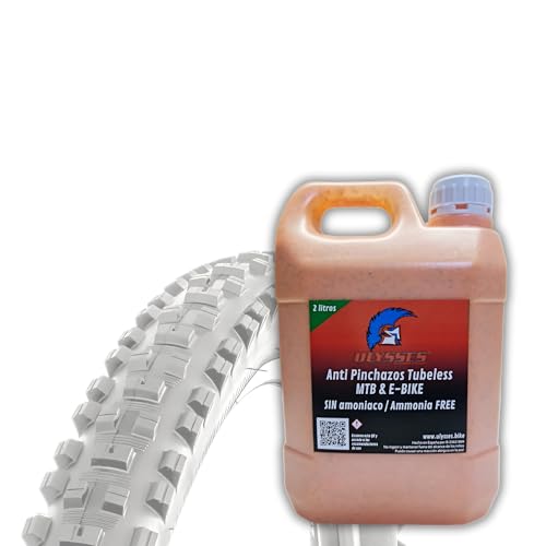 Ulysses Bike, 2 litros de liquido antipinchazos Bicicleta MTB sin amoniaco. Liquido tubeless preventivo para Bicicleta MTB y E-Bike.