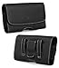 MechSoft Tech 3315463 Leather Horizontal Belt Clip Case Pouch for Apple iPhone 4/4S - Black