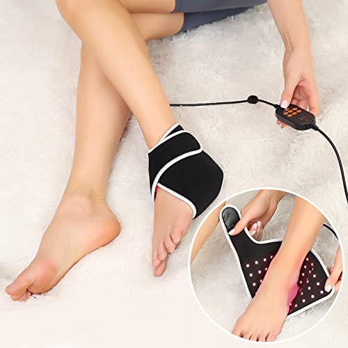 ALDIOUS LED-Rotlichttherapie bei Knöchelschmerzen, 660nm 850nm Rotlichtlampe Infrarotlampe, Red Light Therapy Lichttherapiegerät mit Timer, 3 Temperatur, Pulsmodus für Fuß, Gelenk, Muskel Cover