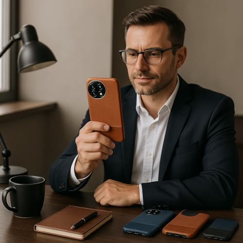 Image of MILLION CASES Back Cover Case for OnePlus 13R Shockproof Protective Vintage Half Leather Case for Men & Boys(Black)