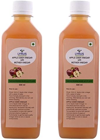 Lyrus Apple Cider Vinegar with Mother Vinegar - 500 ml (Pack of 2)