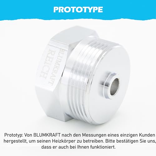 BLUMKRAFT Adapter aus Metall, kompatibel mit Reich Heizkörpern (Prototyp) auf M30 x 1,5 für Thermostat/Thermostatkopf M30 x 1,5 männlich