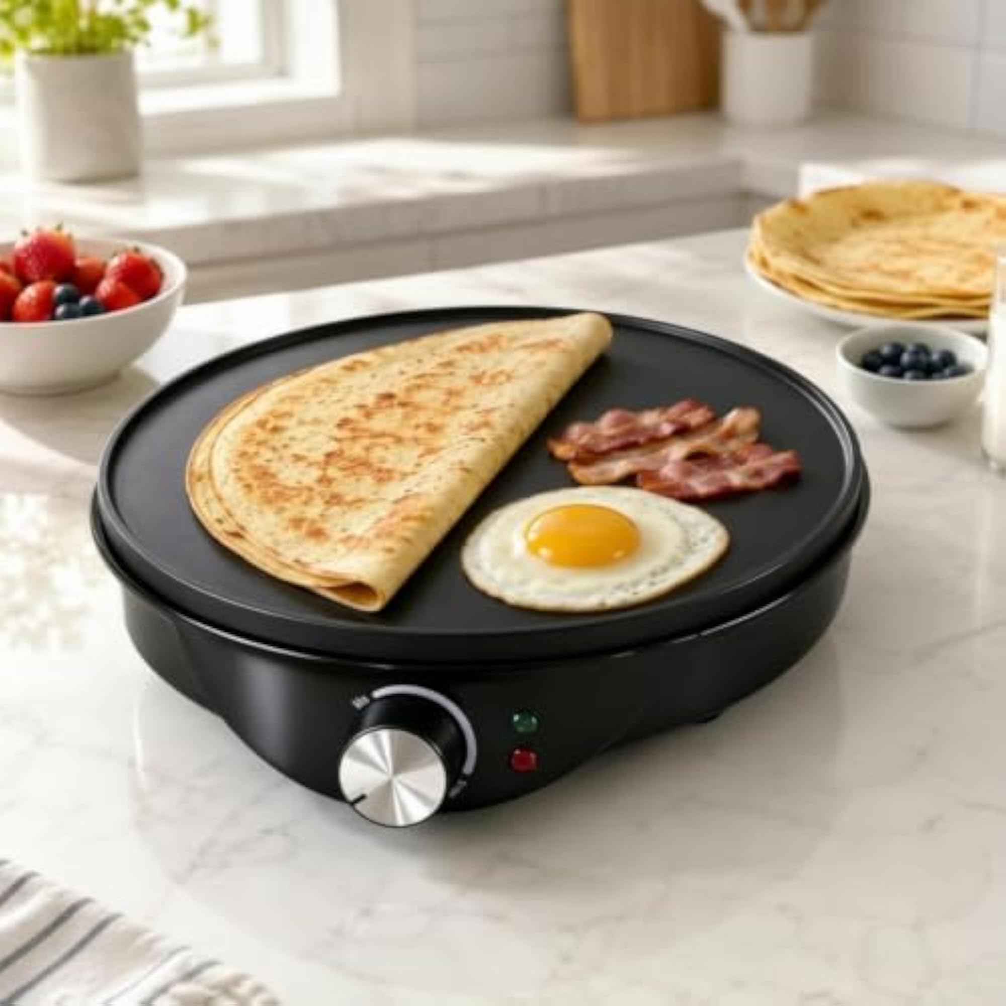 Electric Crepe and Griddle Maker, 30 Cm Flatbread Maker