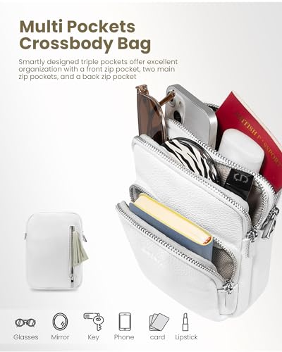 Image of befen Small Genuine Leather Crossbody Bag for Women Trendy Crossbody Purses with RFID Blocking Card Slots