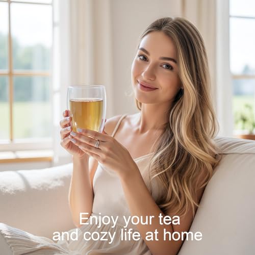 SADOMAIN Glass Tea Cup with Infuser and Lid, Tea Infuser Mug in 12 OZ/350ML, Heat-Proof Double Wall Glass Tea Cup, 100% Plastic-Free Tea Mug with Lid and Strainer, Keeps Drinks Hot/Cold Longer Time - Thumbnail 7