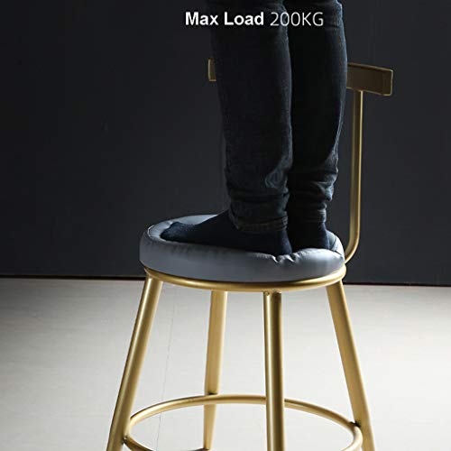 Tabouret de bar de cuisine dossier arc confortable similicuir blanc - 6