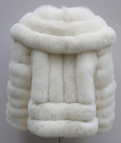 Women's Genuine Fox Fur Coat Thick Warm Fur Jacket Long Sleeve3