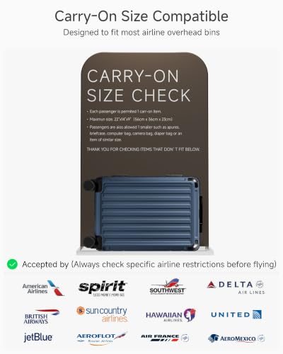 Image of LUGGEX 20 Inch Zipperless Carry On Luggage, Midnight Blue