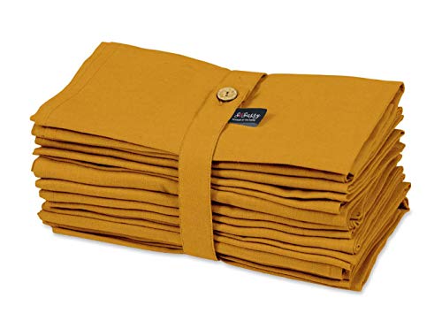 S4Sassy Yellow Solid Home Decor 12 x Holiday Parties Cloth Table Linen Re-Usable Dinner Napkins Set, 18 x 18