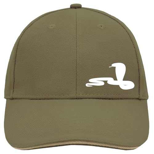 Huuraa Basecap Schlange Kobra Silhouette Geschenk Olive/Beige Schlange Kobra Accessoire