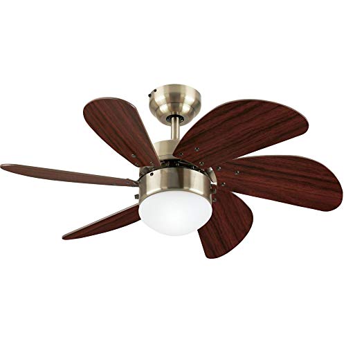 Westinghouse Lighting 7234700 Turbo Swirl Indoor Ceiling Fan with Light, 30 Inch, Antique Brass #1