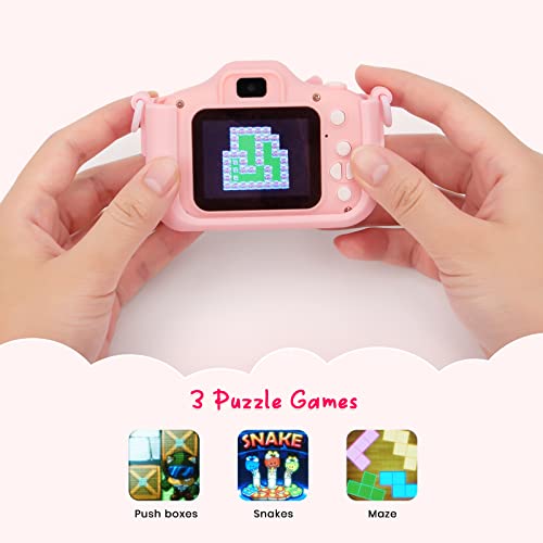 Ftoyin 1080P Children's Camera Toys For 3-12 Years Old，Kids Camera For Boys Girls Hd Digital Video Camera With 32Gb Sd Card, Christmas Birthday Gifts For 7 8 9 10 Year Old #TOP3