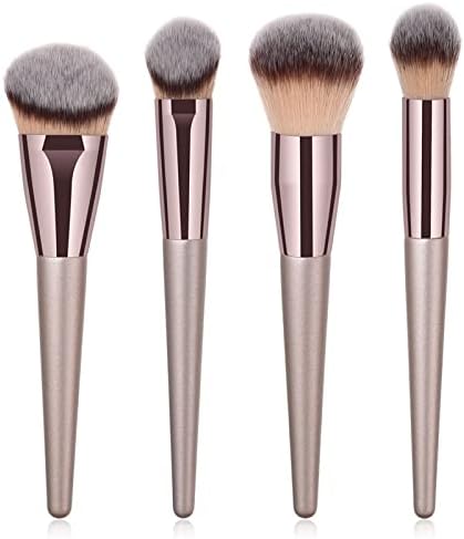 4pcs Professional Makeup Brush Set, Premium Synthetic Liquid Foundation Brush Blending Powder Tapered Kabuki Makeup Brushes Cosmetics Applicator