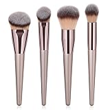 4pcs Professional Makeup Brush Set, Premium Synthetic Liquid Foundation Brush Blending Powder Tapere