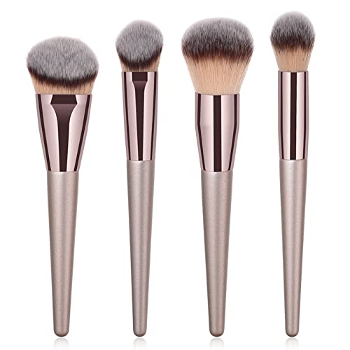 4Pcs Professional Makeup Brush Set, Premium Synthetic Liquid Foundation Brush Blending Powder Tapered Kabuki Makeup Brushes Cosmetics Applicator #TOP2
