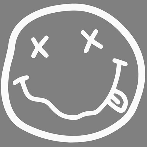 Decus Shop Nirvana Smiley Face Grunge Kurt Cobain L 0166 (Blanc Mat) // Autocollant JDM Style Transfert de Vinyle