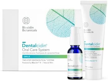 Dentalcidin Oral Care System by Biocidin – Oral Microbiome Toothpaste and Liposomal Mouth Rinse – Whitens Teeth, Freshens Breath, and Assists in Removing Oral Biofilms (2 Count)