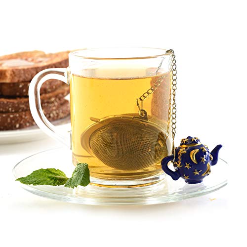 Norpro Stainless Steel 2-Inch Mesh Tea Infuser Ball with Teapot Weight, One Size, Silver - Thumbnail 3