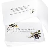 10 Stück Danksagungskarten Trauer mit Umschlag im Bundle, gefalzt auf DIN A6 quer mit Innentext, Dankeskarten Trauer, Trauerkarten Danksagung Trauerkarten mit Umschlag