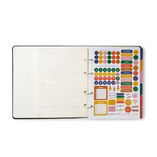 Caderno Criativo Argolado Pólen Pautado 17X24 Tropicália Azul, Cicero