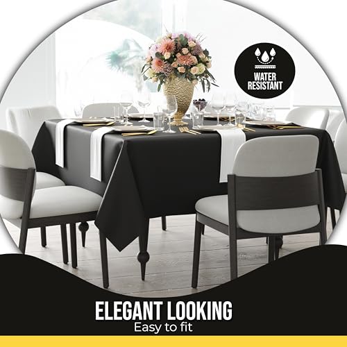 Party Solids 12-Pack Black Square Plastic Disposable Tablecloth – Size: 70 × 70 Inches – Square Table Cover for Parties, Picnics & Formal Events by Party Solids - Used condition - Image 5