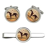 Sport Thème Giftshop UK Cheval de Course Voltigeur par Hareng Boutons de Manchettes et Pince à Cravate Ensemble