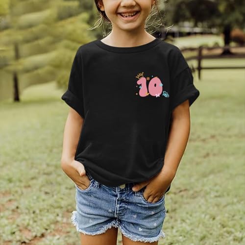 Image of Pairxily in My Double Digits Era Shirt for Girls 10th Cute 10 Year Old Girl Happy Birthday Shirts Gifts Short Sleeve Tops