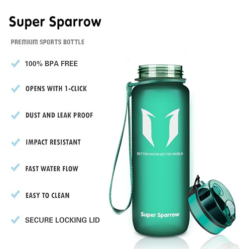Super Sparrow Sports Water Bottle - 500ml - Non-Toxic BPA Free & Eco-Friendly Tritan Co-Polyester Plastic - For Running, Gym, Yoga, Outdoors and Camping - Image 2