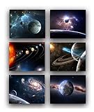 Universe Starry Sky Wall Art Outer Space Planet Wall Art Painting，for Bedroom, Lvingroom, Bathroom