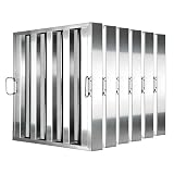 GarveeTech 19.5 in x15.5 in Commercial Hood Filters - 430 Stainless Steel 5-Groove Baffle Filters for...