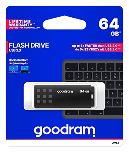 Goodram - Chiavetta Usb Ume3 (64 Gb, Usb 3.0), Colore: Nero