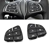 Goodithy Steering Wheel Control Switch Buttons Covers, Multifunction Steering Wheel Buttons Keys Replacement For Mercedes Benz A B GLA GLS GLE V Class W176 W246 W156 W166 W292 W117 W218 W231 (Black)