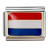 NOOFNO Italian Bracelet Charms,Compatible for 9mm Italian Charm Bracelets for Women,Men,Country Flag,Netherlands