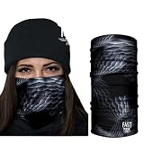 Fast Mask Breathable Fabric Face Mask, 100% Polyester Microfiber Face Protection with SPF 40 for Men and Women- With Sewn Edges (Black Serpent Neck Gaiter)
