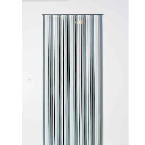 WERKA PRO, Rideau de Porte en Lanières en Plastique Coloris Gris, Dimensions Pratiques 90x200 cm, Idéal pour Entrées et Séparations de Pièces, Facile à Installer...