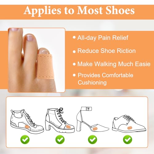 Image of 18 Pcs Bunion Cushions Pads, Self-Adhesive Protector Patches Bunion Pain Relief Pads to Wear with Shoes Foot Callus Patches Foot Blister Pads Guards Protect Feet for Men and Women