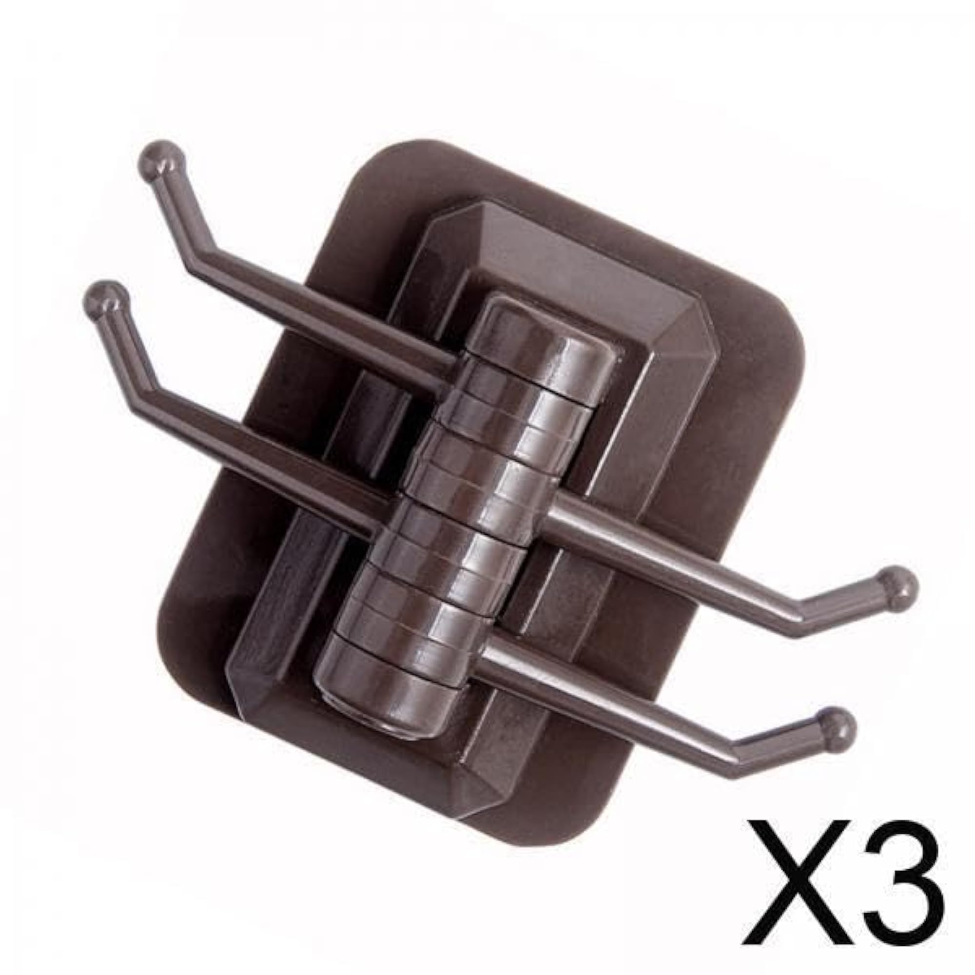 3x Kitchen Rotary Hook Self Adhesive Rack for Bathroom Towel Use