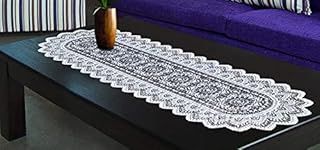 MforStyle Table Runner Lace White or Brown or Antique Gold 14" x 47" (B - Antique Gold)