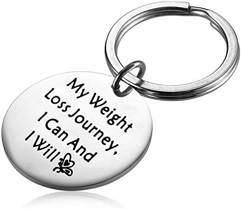 PLITI Weight Loss Keyring My Weight Loss Journey I Can and I Will Diet Journey Weight Tracker Keep Fit Gift for Her