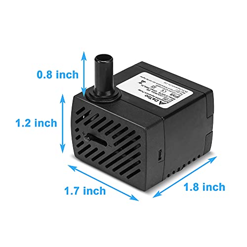 DaToo 95GPH 5W Small Submersible Water Pump Mini Fountain Pump Ultra Quiet For Aquarium Fish Tank Pond Statuary Hydroponics - Thumbnail 2