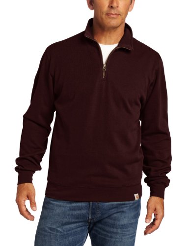 Carhartt Men 's Knit Quarter-Zip Relaxed-fit Pullover,Port,Large