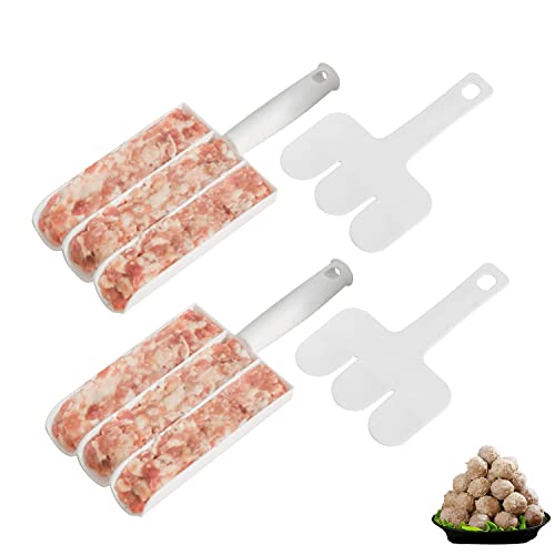 JINJUMEI 2 Piezas Pinza Hacer Croquetas, Máquina de albóndigas, Molde de Plástico para Helado, Herramientas para Hacer Albóndigas, Múltiple DIY Medina de Albóndigas de Carne Meatball Maker