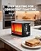 ZACHVO 2 Slice Toaster with Wide Slots for Bread & Bagels, Stainless Steel Toaster with Digital Countdown, 6 Shade Settings, Defrost, Reheat & Cancel, Compact Design for Kitchen, Black