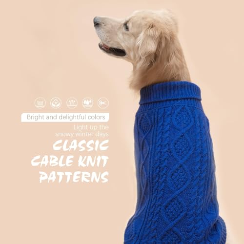Image of BINGPET Dog Sweater for Medium Large Dogs, Turtleneck Knitted Clothes