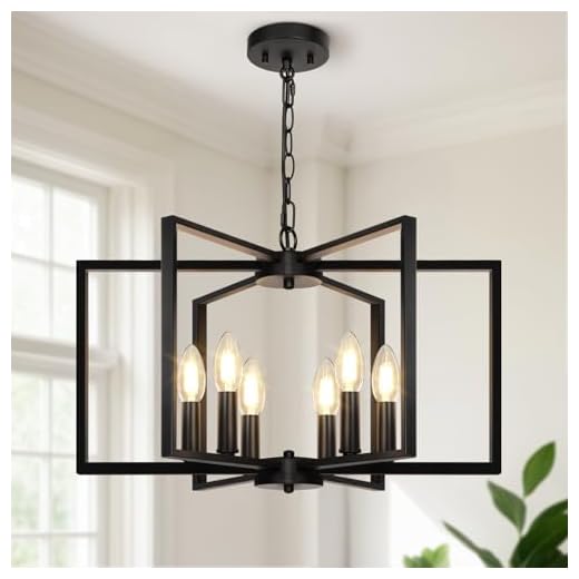 Black Farmhouse Chandelier for Indoor Lighting