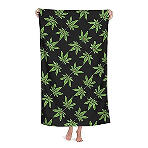 Toalla de playa Marihuana Leaf Art altamente absorbente microfibra manta suave toallas de baño 80X130CM Cover