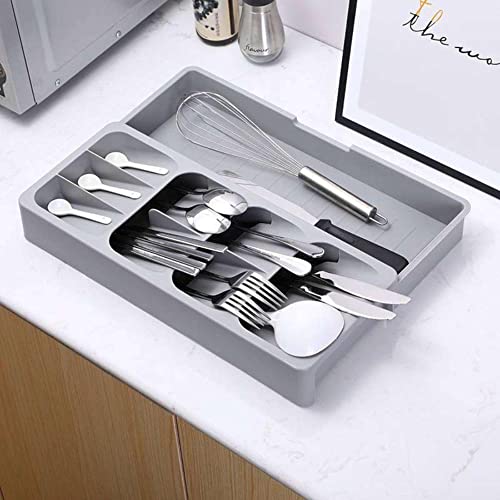 Organizador de Facas e Talheres para Gaveta de Armário de Cozinha (Para talheres-40,5 Cm x 16,5 Cm x