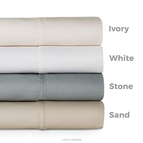 Linenspa 600 Thread Count Ultra Soft, Deep Pocket Cotton Blend Sheet Set - Full - White #TOP3