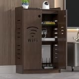 //【Rangement multifonctionnel】: Ce meuble sur pied est spécialement conçu pour ranger routeurs Wi-Fi, modems câble et autres périphériques réseau. Ses étagères et son intérieur spacieux permettent d'accueillir facilement plusieurs appareils, créant ainsi un espace de rangement organisé pour votre équipement réseau et évitant l'encombrement